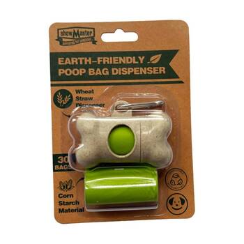 30pc Showmaster Earth-Friendly Poop Dog Waste Bags W/ Dispenser Corn Starch