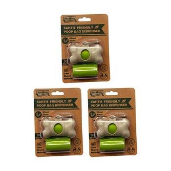 3x 30pc Showmaster Earth-Friendly Poop Dog Waste Bags W/ Dispenser Corn Starch