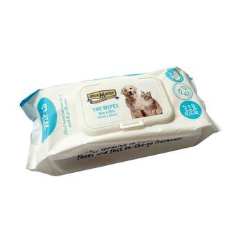 100pc Showmaster Plant-Based Hypoallergenic Dog Cat Pet Wipes Coconut/Vanilla