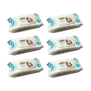 6x 100pc Showmaster Plant-Based Hypoallergenic Dog Cat Pet Wipes Coconut/Vanilla