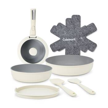 10pc Cuisinart ClickSmart NonStick Detachable Handle Cookware Set Taupe