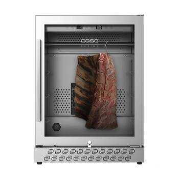 Caso?125L Dry Age Meat Cabinet Stainless Steel UV Light Carbon Filter Silver