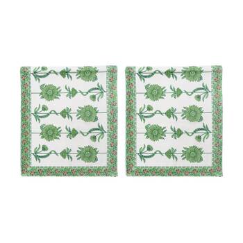 2PK LVD Celine Rectangular Polyester Table Runner Home Decor Green 160x35cm