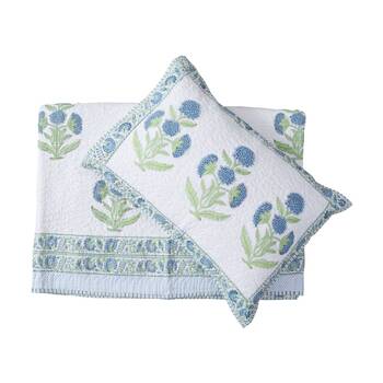 3pc LVD Wild Flower Botanic Bedspread Quilt Set W/ Pillow Shams King/Super King