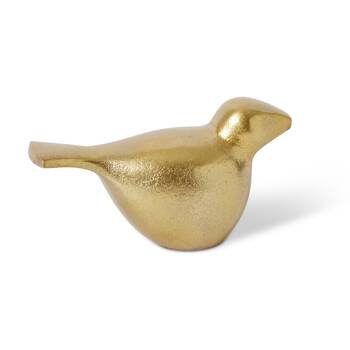 E Style Robin Bird Sculpture Aluminium Gold 16x7x8cm Elegant Home Decor