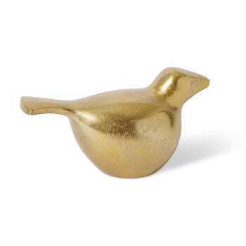 E Style Robin Bird Sculpture Aluminium Gold 19x9x10cm Elegant Home Decor