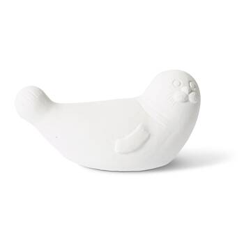 E Style Seal Sculpture Cement White 21x9x12cm Coastal Home Decor