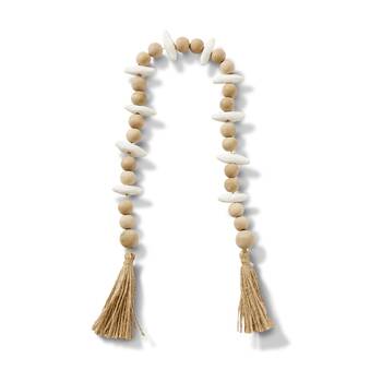 E Style Sorrento Decor Wooden Bead Garland Neutral Organic 5x3x80cm