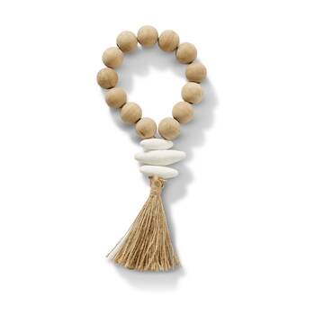 E Style Sorrento Decor Wooden Bead Garland Neutral Organic 6x3x33cm