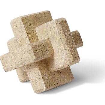 E Style Jack Geometric Sculpture Resin Beige 17x17x17cm Modern Artistic Decor