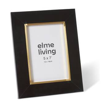 2PK E Style Kissa 5x7in Black Resin Brass Gold Photo Frame Modern Home Decor
