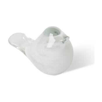 E Style Flynn Glass Bird White Modern Decorative Ornament 12x6x8cm