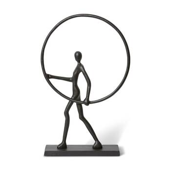 E Style Musa Sculpture Aluminium Modern Interior Decor Black 44x16x70cm