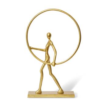 E Style Musa Sculpture Aluminium Modern Interior Decor Gold 44x16x70cm