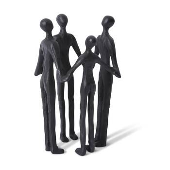 E Style Circle of Friends Sculpture Aluminium Modern Decor Black?22x19x35cm