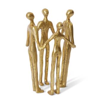 E Style Circle of Friends Sculpture Aluminium Modern Decor Gold 22x19x35cm