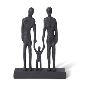 E Style Family Sculpture Aluminium Modern Decor Black?24x6x33cm