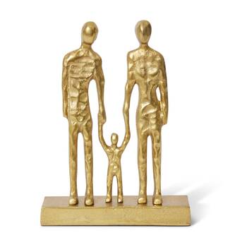 E Style Family Sculpture Aluminium Modern Decor Gold 24x6x33cm