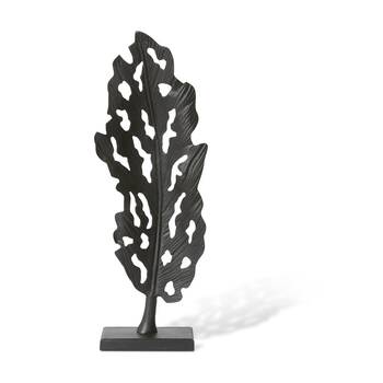 E Style Leafy Sculpture Aluminium Contemporary Decor Black 32x15x89cm