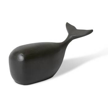 E Style Whale Sculpture Aluminium Modern Coastal Decor Black 17x8x9cm