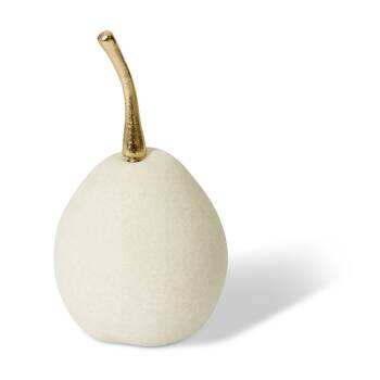 E Style Resin?Kawzi Pear Decorative Sculpture White W/ Gold Stem 9x9x16cm