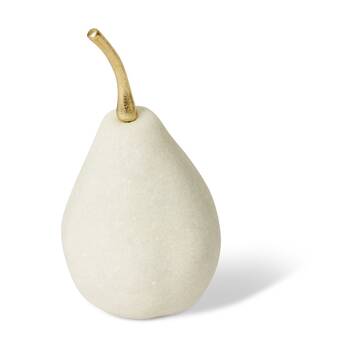 E Style Resin?Kawzi Pear Decorative Sculpture White W/ Gold Stem 11x11x21cm