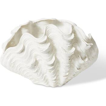 E Style Resin?Clam Vessel Coastal Minimalist Decor White 49x34x30cm
