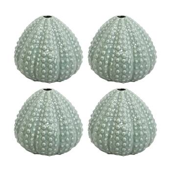 4PK LVD Small Urchin Decorative Ceramic Bud Vase Home Decor 13.5x13.5x11.5cm