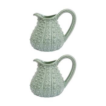 2PK LVD Animal Ceramic Urchin Jug Home/Kitchen Novelty Decor Green