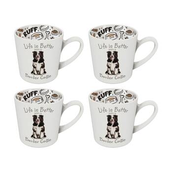 4PK Landmark Concepts I Love My Border Collie Ceramic Coffee Mug 420ml