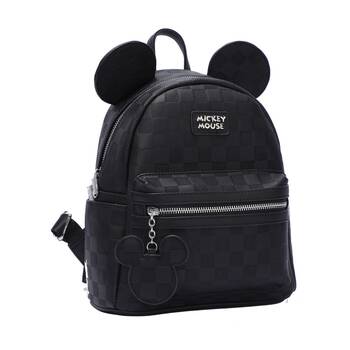 Disney Mickey Mouse PU Backpack Kid's School Bag With Ears Black