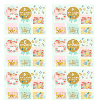 6PK Djeco Fairies For A Day Letter & Invitation Set 8 Cards Envelopes Stick 5y+