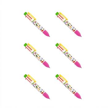 6PK Djeco Sarah Rainbow Pen Fluorescent Colour Retractable Grip Assorted 3y+