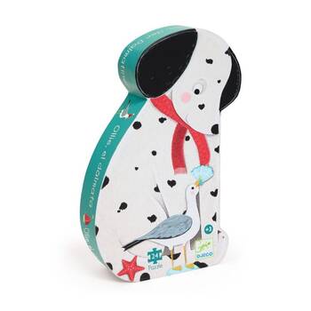24pc Djeco Ollie The Dalmatian Silhouette Puzzle Large Pieces For Kids 3+