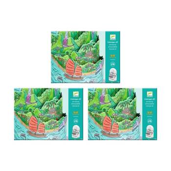3PK Djeco On Top Of My Isl& Colouring Diorama 3D Craft Activity 8+ Years