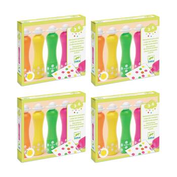 4x 4pc Djeco Fluorescent Foam Markers Ergonomic Washable Drawing 3+ Years