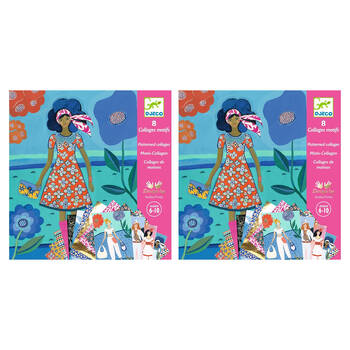 2PK Djeco Wax Trend Fashion Patterned Collage Creative Sticker Activity 6+ Years