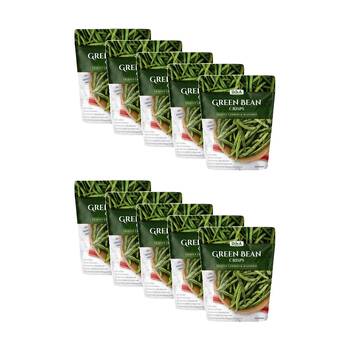 10PK DJ&A Lightly Cooked & Seasoned Green Bean Natural Crisps 30g Packet