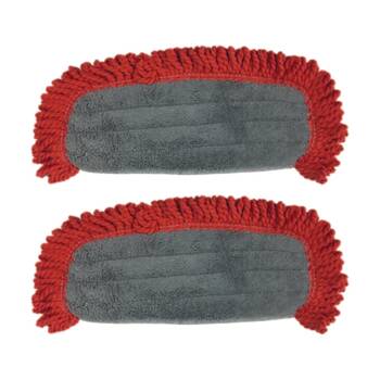 2PK Cleanstar Microfibre Dust Mop Replacement Insert Pad For DMOP-R Red