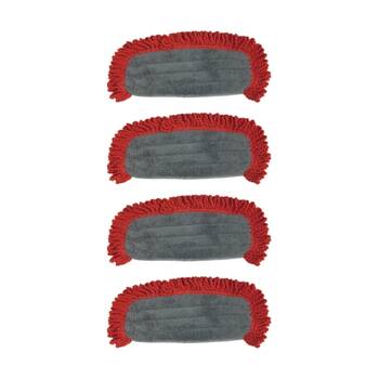 4PK Cleanstar Microfibre Dust Mop Replacement Insert Pad For DMOP-R Red