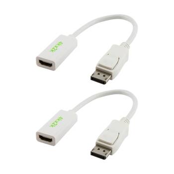 2PK Comsol DisplayPort Male to HDMI 4K2K Digital Adaptor Cable 20cm White