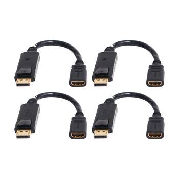 4PK Comsol DisplayPort Male to HDMI Female Adaptor Cable 20cm Black
