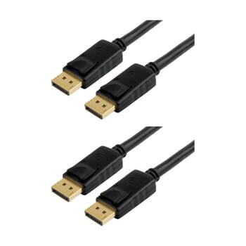 2PK Comsol DisplayPort Male-Male Computer Cable V1.4 1 Metre Black