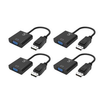 4PK Comsol 20cm DisplayPort Male to VGA Female Active Adaptor Black
