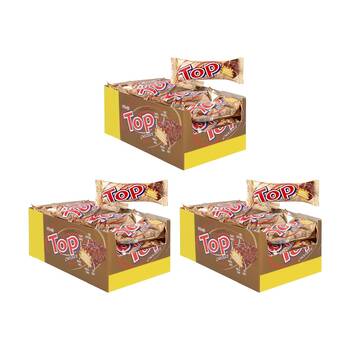 3x 24pc Delfi Top Caramel Chocolate Crispy Wafer Confectionery Bar 9g