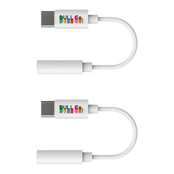 2PK Dull Co. USB-C to 3.5mm AUX Audio Headphone/Earphone Adaptor White
