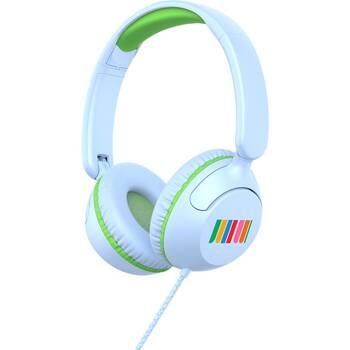 Dull Co. Kids Wired Over-Ear Headphones Volume Limiting to 85dB Blue