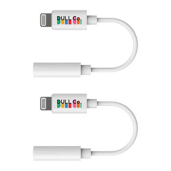 2PK Dull Co. MFi Certified Lighting to AUX Audio Adaptor Apple Compatible White