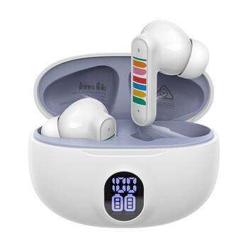 Dull Co. Wireless Bluetooth In-Ear Earbuds W/ Digital Display Charging Case Wh