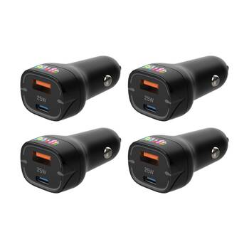 4PK Dull Co. Dual Port Car Phone Charger W/ Power Delivery & PPS 25W